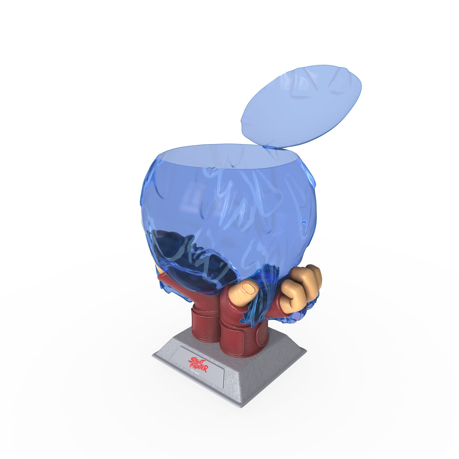 Promotional angle showcasing the complete Street Fighter Hadoken collector popcorn vessel