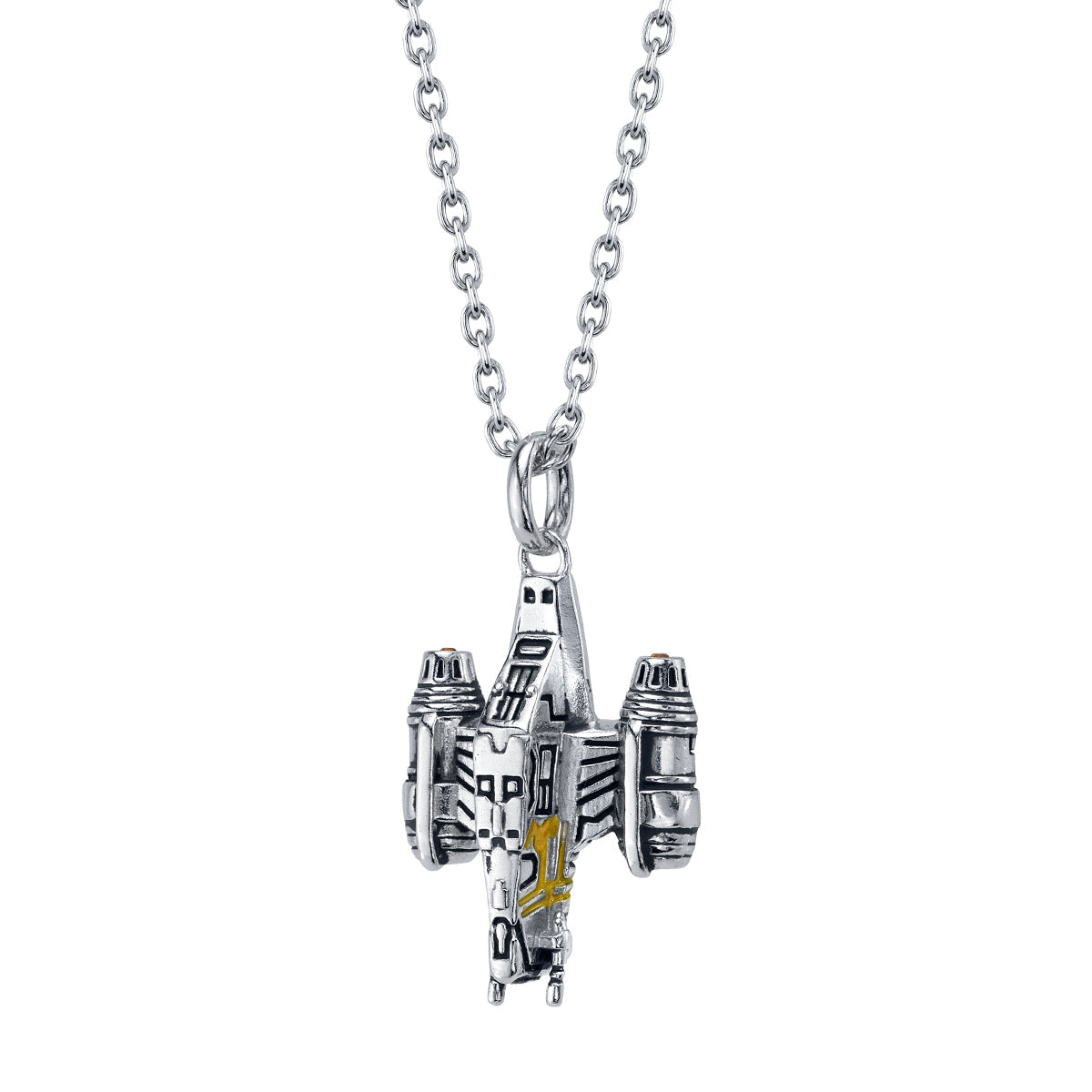 Star Wars jewelry worn on model showing 18 to 20 inch adjustable chain