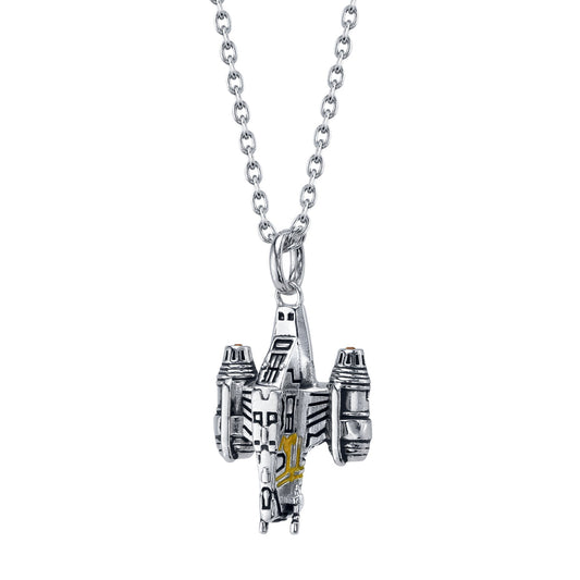 Star Wars x RockLove Razor Crest Sterling Silver Necklace pendant close up-2