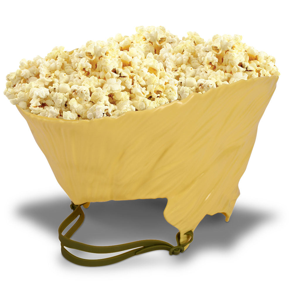 Front view of the Street Fighter Guile Hair popcorn bucket showcasing its signature flat-top hairstyle shape