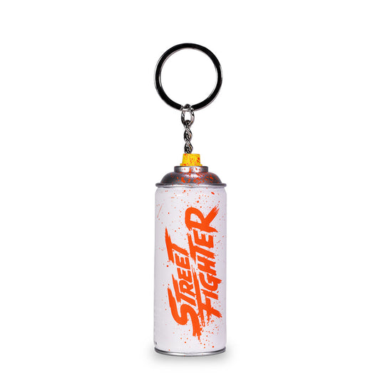 Street Fighter spray can keychain standing upright against a neutral background, showing the front graphic and spray nozzle cap-0