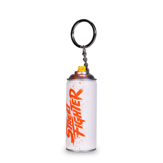 Street Fighter spray can keychain standing upright against a neutral background, showing the front graphic and spray nozzle cap-2