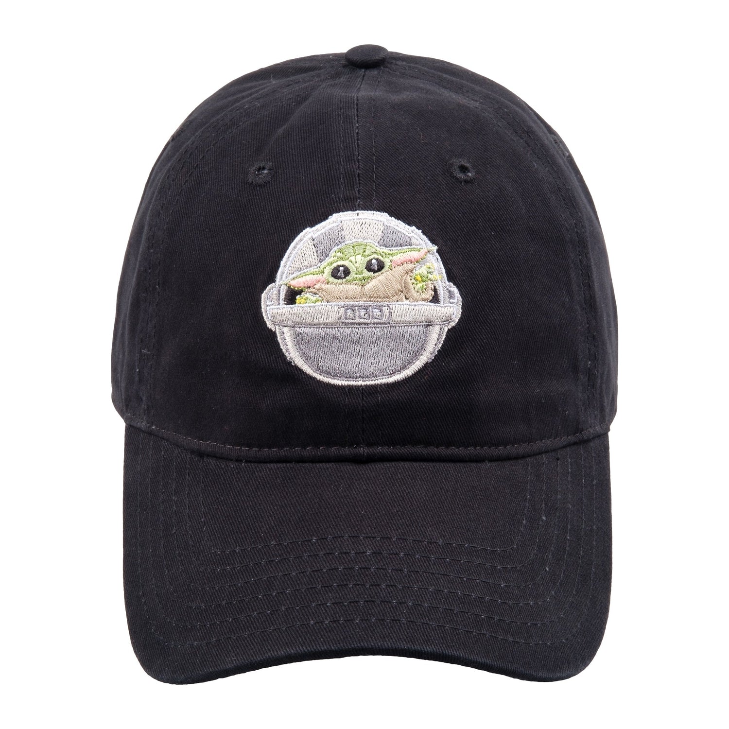 Grogu Egg Design Detail on Black Cotton Hat