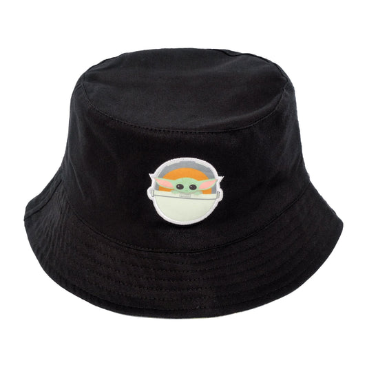 Star Wars Grogu Women's Green Corduroy Reversible Bucket Hat front view showing embroidered Grogu-0