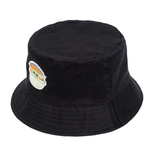 Star Wars Grogu Women's Green Corduroy Reversible Bucket Hat front view showing embroidered Grogu-2