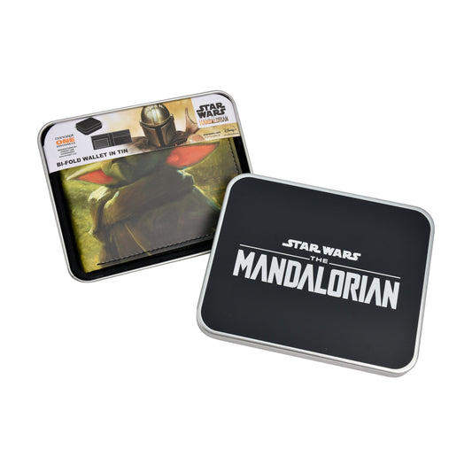 Disney Star Wars Grogu Wallet, The Mandalorian Slim Bifold Wallet with Decorative Tin Case Unisex-3