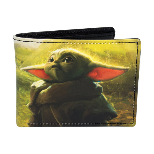 Disney Star Wars Grogu Wallet, The Mandalorian Slim Bifold Wallet with Decorative Tin Case Unisex-2