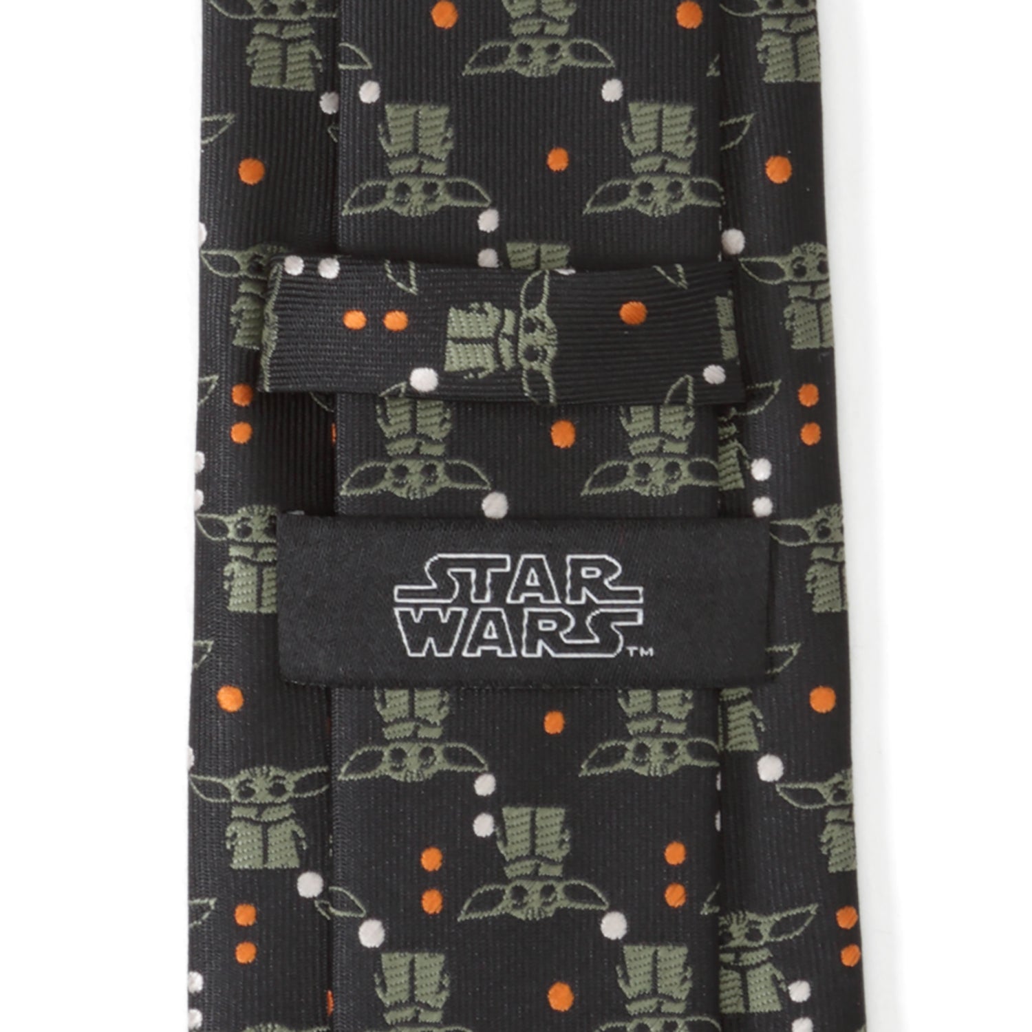 Official Star Wars logo on the back of the Grogu tie