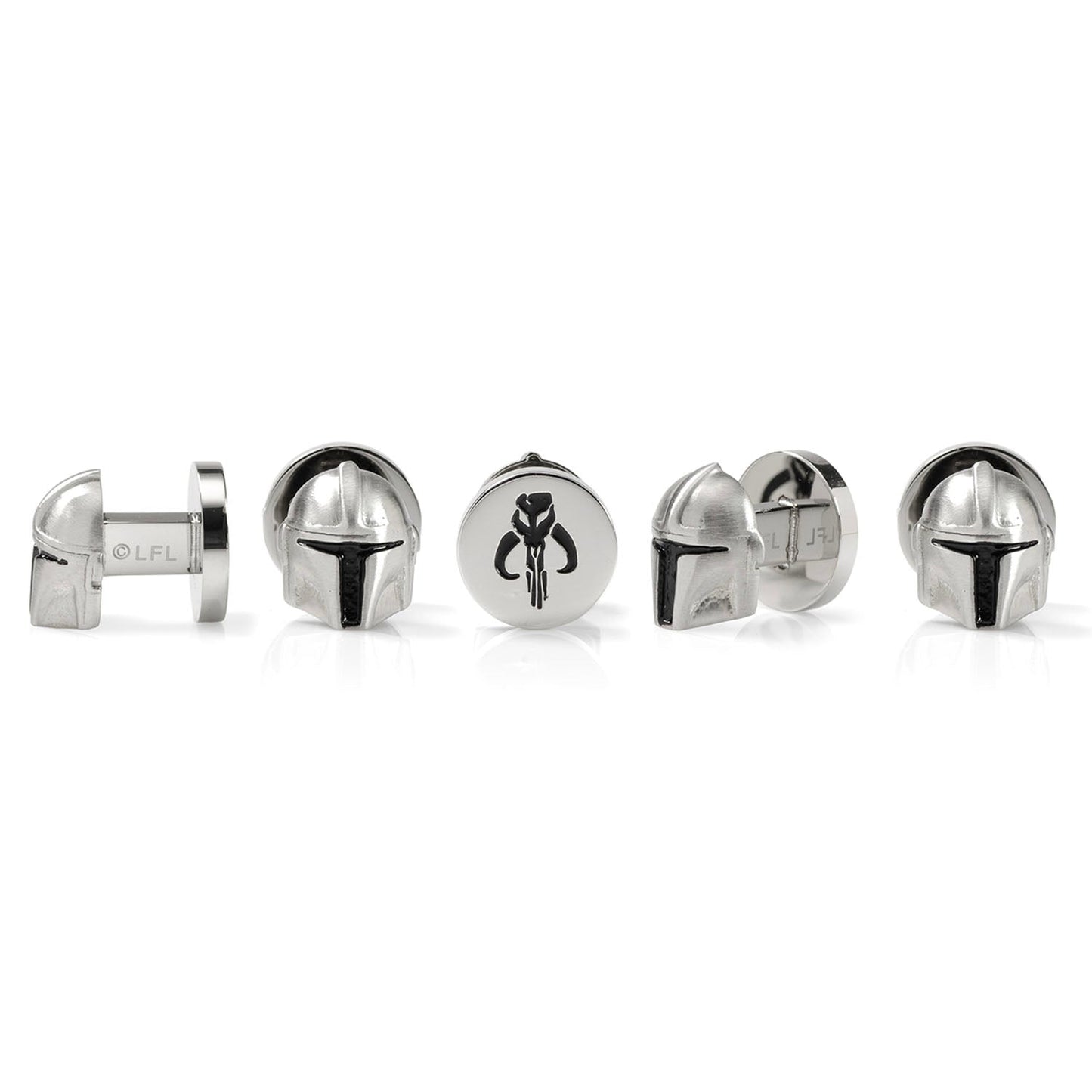 Pair of Star Wars Mandalorian helmet shirt studs