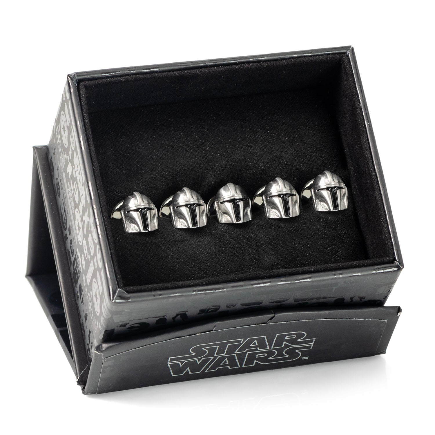Mandalorian studs on white background