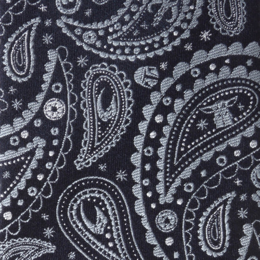 Star Wars Mandalorian Blue Paisley Tie close-up showing Grogu and helmet details-4