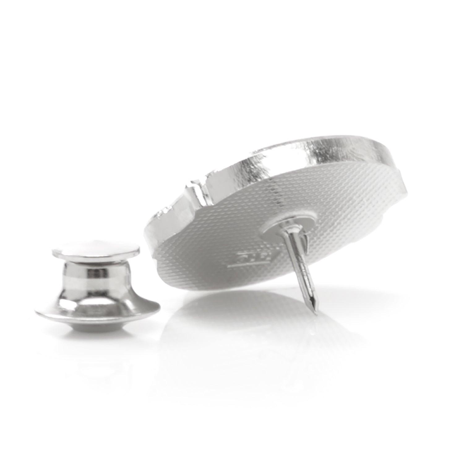 Side profile of the Grogu lapel pin highlighting the metal construction