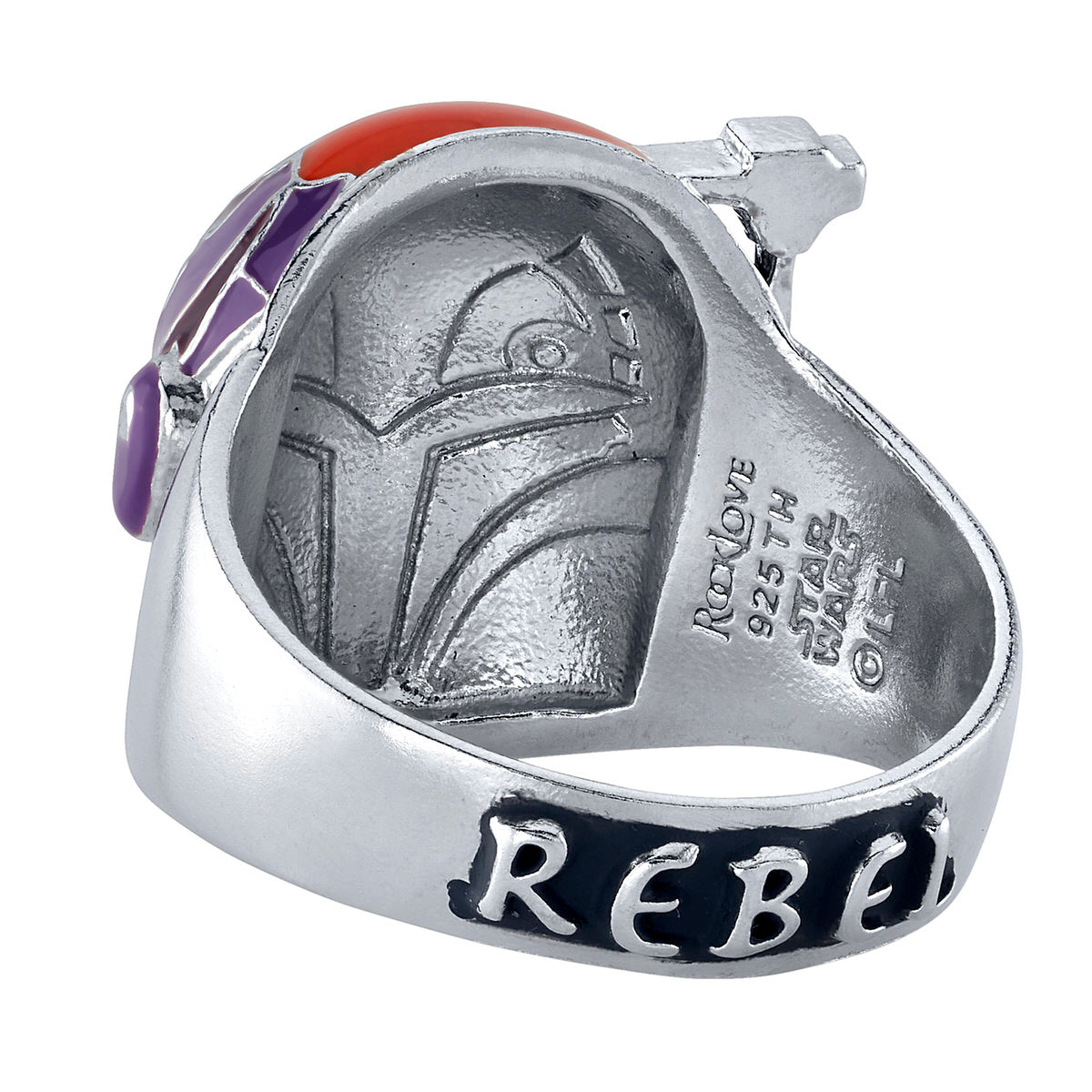 The Sabine Wren Ring sitting inside its branded Star Wars | RockLove Collector's Box.