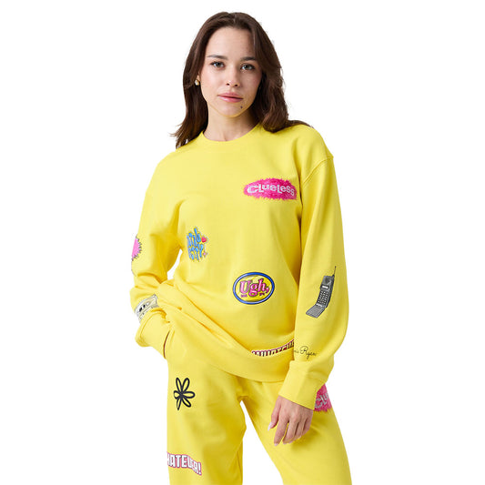 Clueless Graphic Crewneck Yellow-2