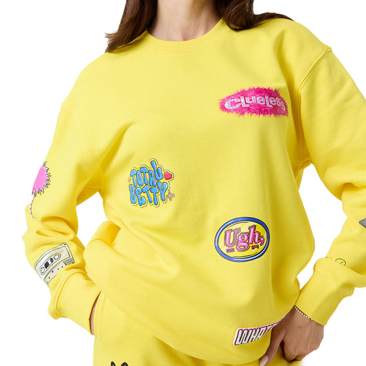 Clueless Graphic Crewneck Yellow-5