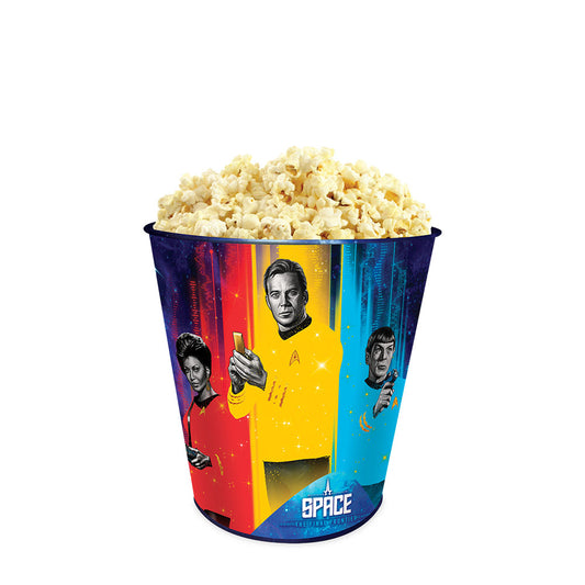Star Trek 60th Anniversary Popcorn Bucket Tin front view-1