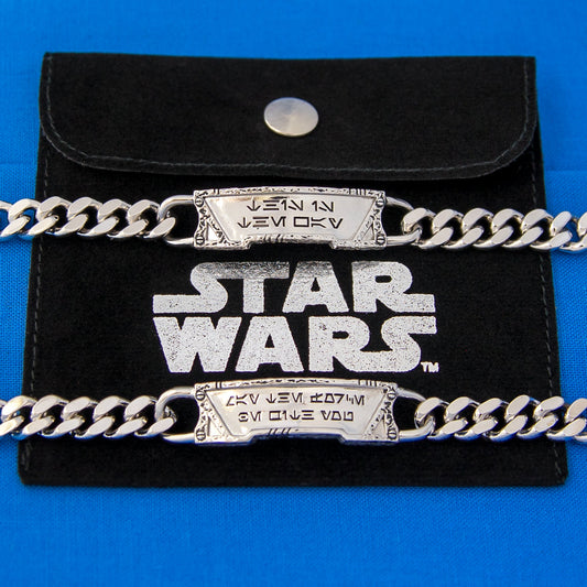 Star Wars x RockLove May the Force Be With You ID Bracelet in Aurebesh script-5