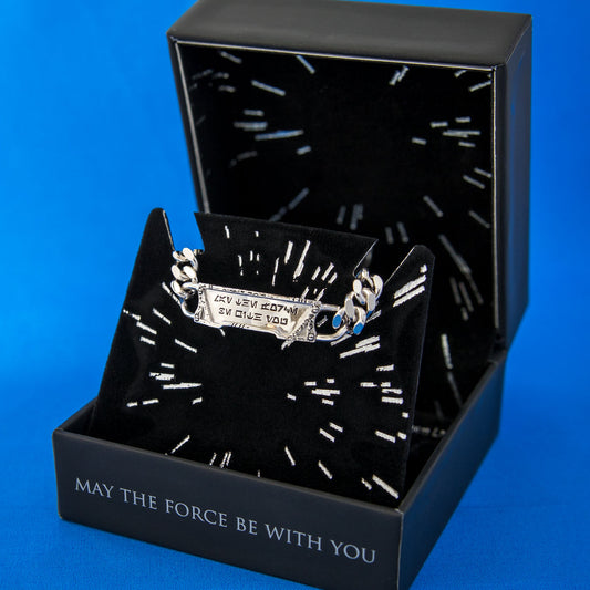 Star Wars x RockLove May the Force Galactic Forge Bracelet with Aurebesh engraving-6
