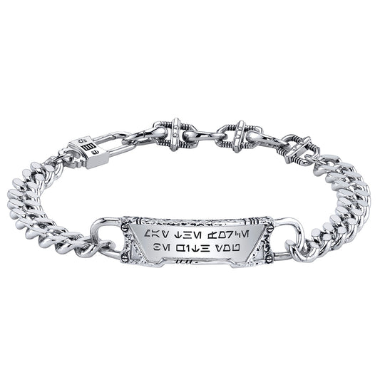 Star Wars x RockLove May the Force Galactic Forge Bracelet with Aurebesh engraving-0