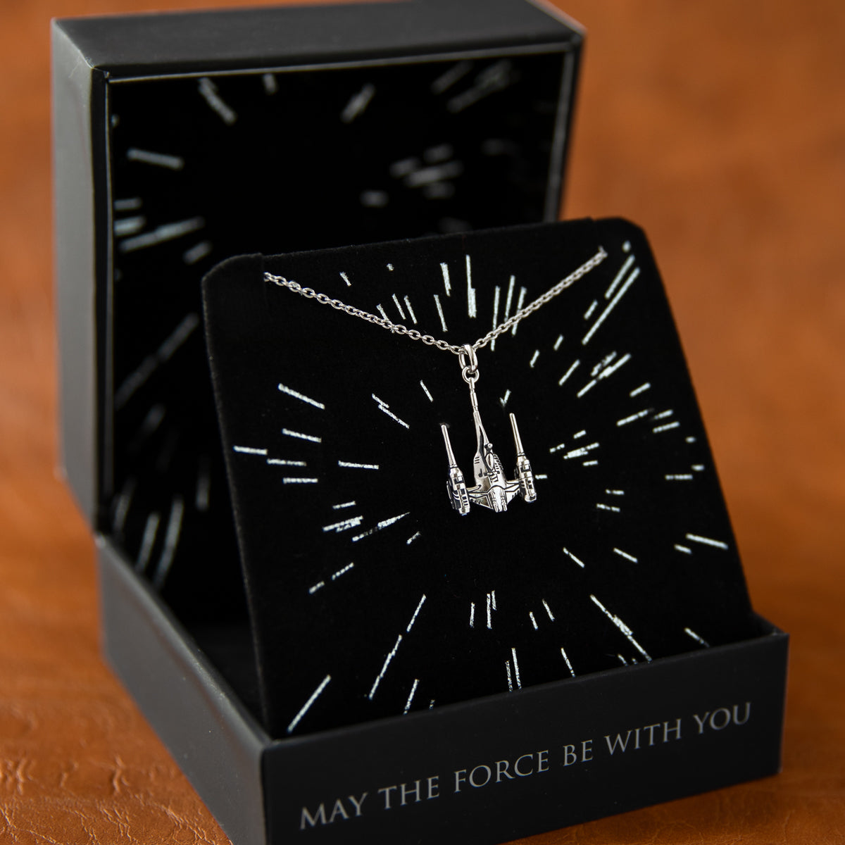 Star Wars signature tag on the sterling silver cable chain.