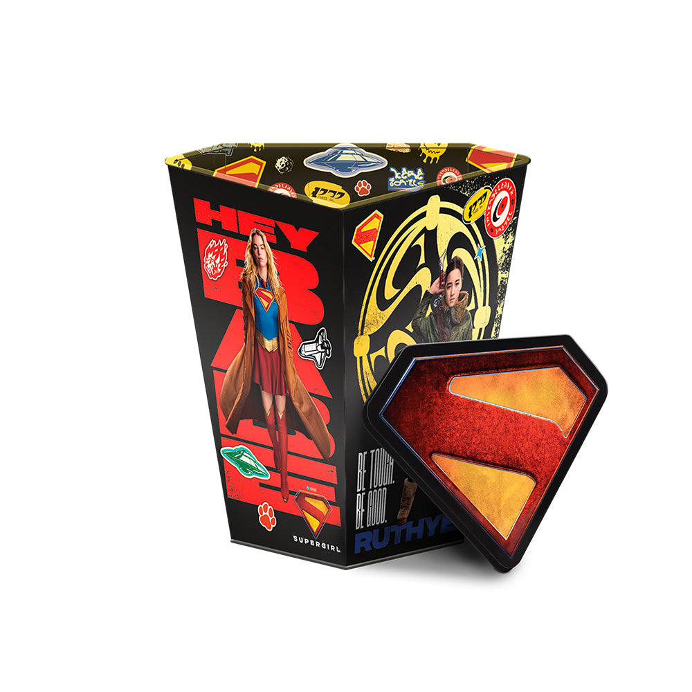 Supergirl 130 oz. Shield Popcorn Tin with Lid-2