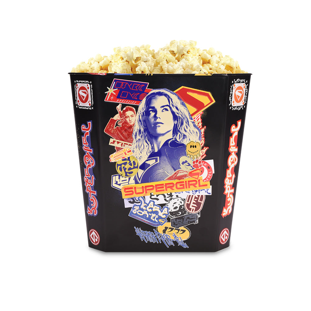 Supergirl 130 oz. Shield Popcorn Tin with Lid-4