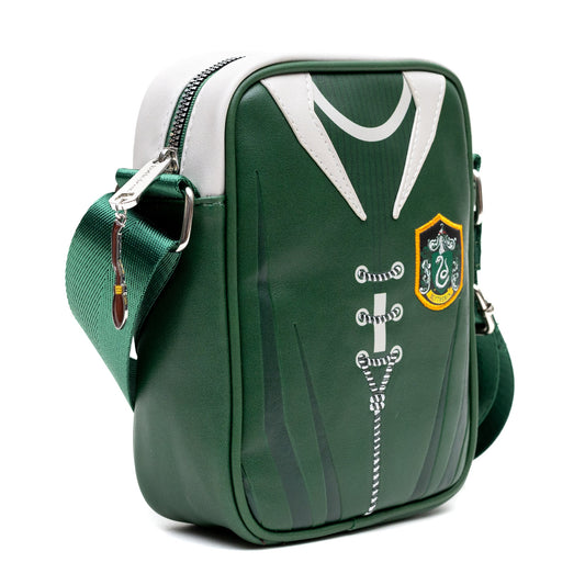 Harry Potter Slytherin Quidditch green vegan leather crossbody bag front view-1