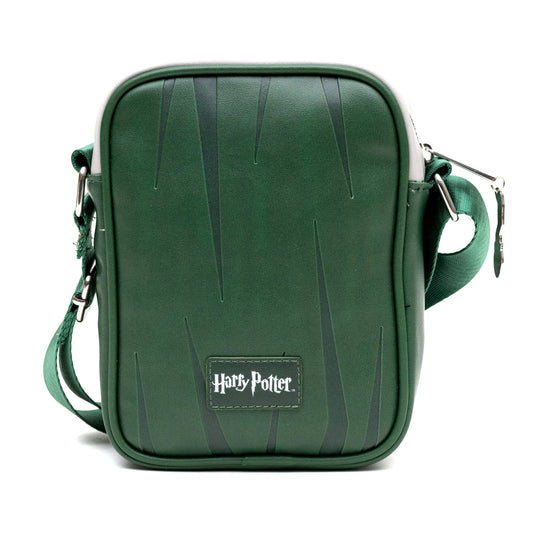 Harry Potter Slytherin Quidditch green vegan leather crossbody bag front view-2
