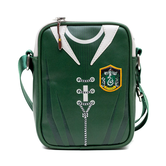 Harry Potter Slytherin Quidditch green vegan leather crossbody bag front view-0