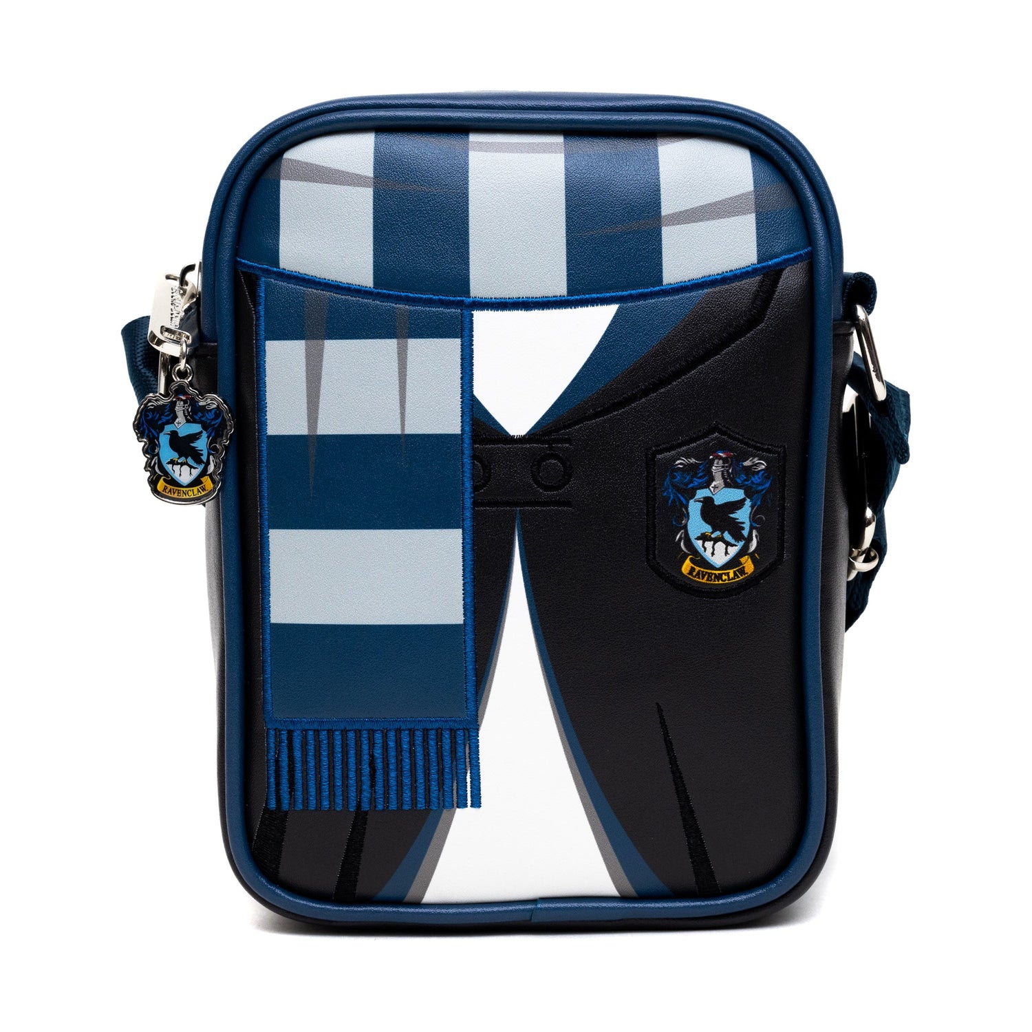 Harry Potter Ravenclaw Uniform Embroidered Crossbody Bag front view showing uniform details