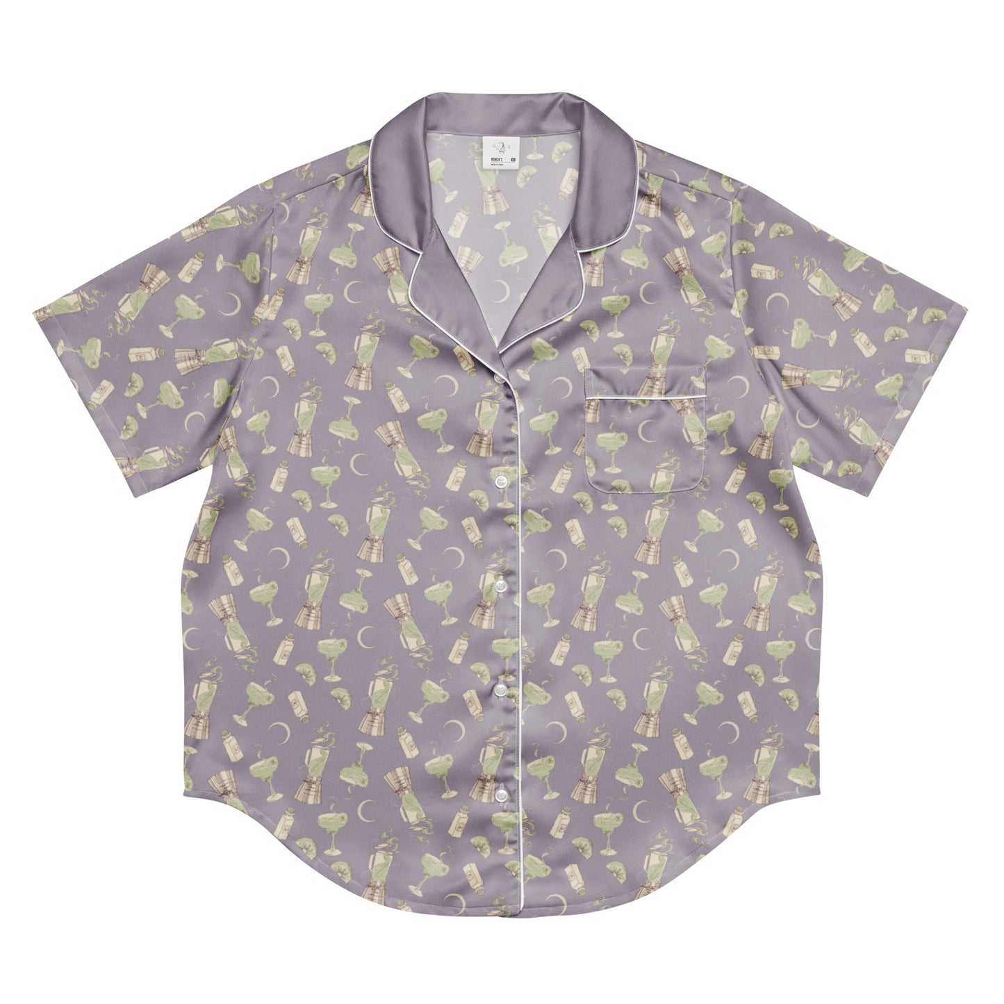 Front view of the Practical Magic 2 Pajama Top featuring a Margarita graphic.