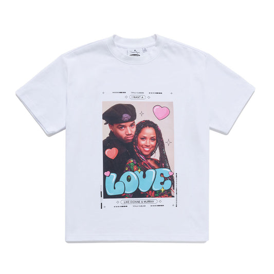 Clueless Donnie & Love Oversized T-Shirt White-0