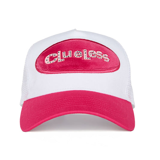 Clueless Fluffy Logo Trucker Hat White/pink-0