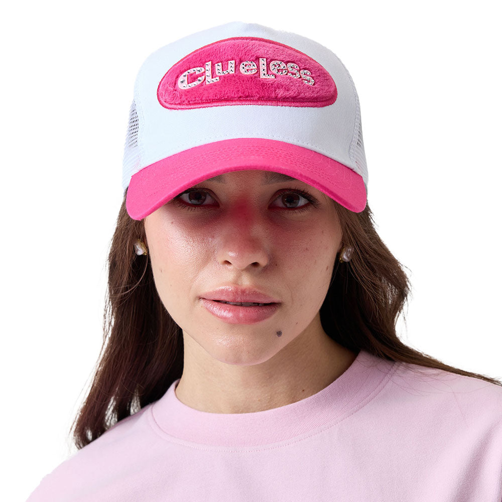 Clueless Jeweled Fuzzy Logo Trucker Hat by Samii Ryan