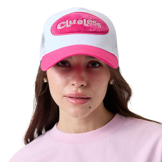 Clueless Fluffy Logo Trucker Hat White/pink-1