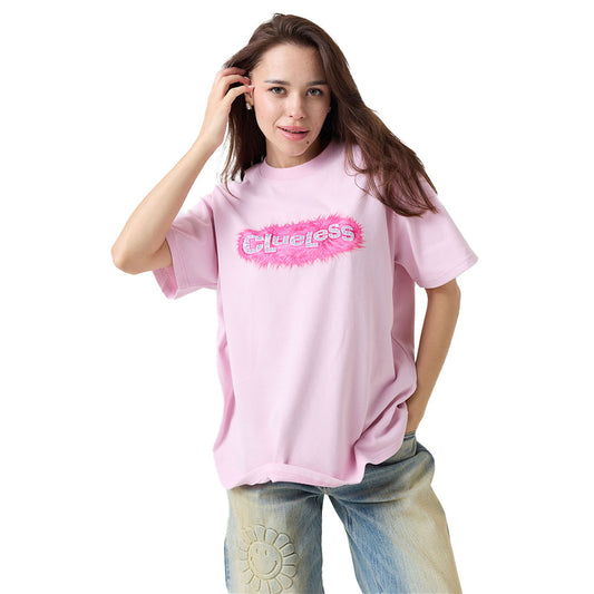 Clueless Logo Oversized T-Shirt Pink-2