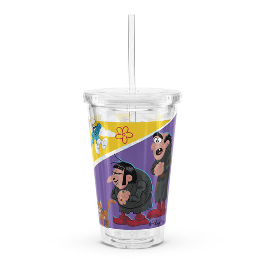 The Smurfs Movie Strip Clear Plastic Tumbler-1