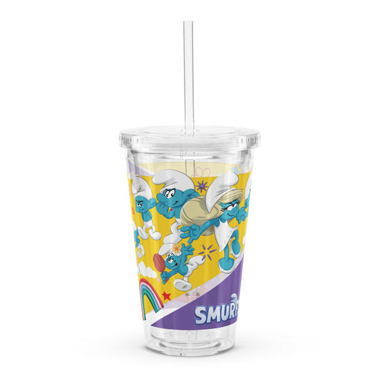 The Smurfs Movie Strip Clear Plastic Tumbler-0