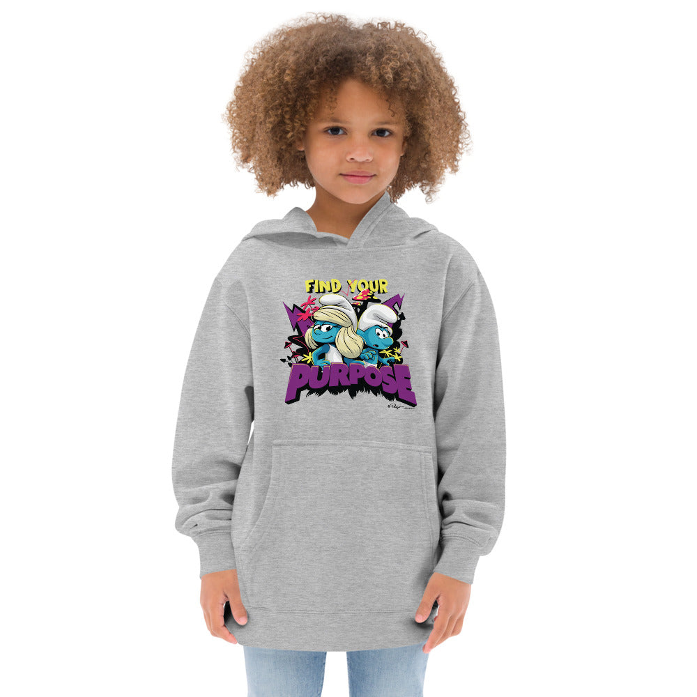 The Smurfs Movie Find Your Purpose Kids Hooded Sweatshirt Athletic Heather
