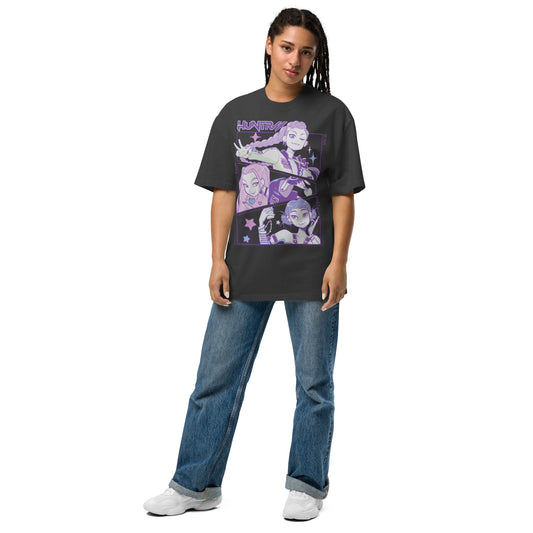 KPop Demon Hunters HUNTR/X Oversized Faded T-Shirt-1