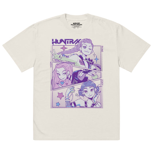KPop Demon Hunters HUNTR/X Oversized Faded T-Shirt-4