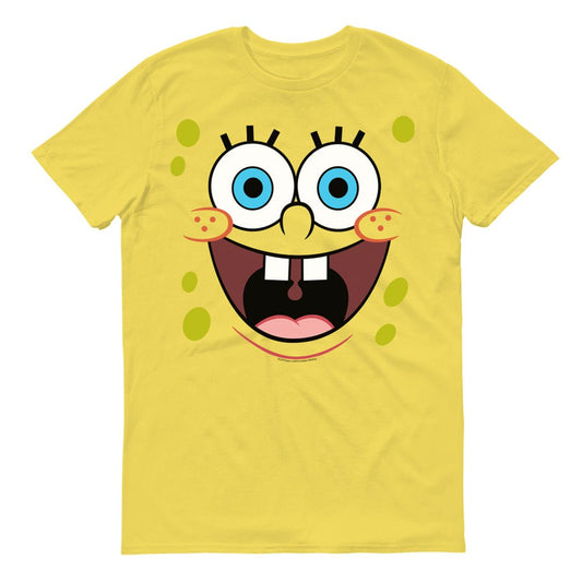 SpongeBob SquarePants Yellow Big Face Short Sleeve T-Shirt-0