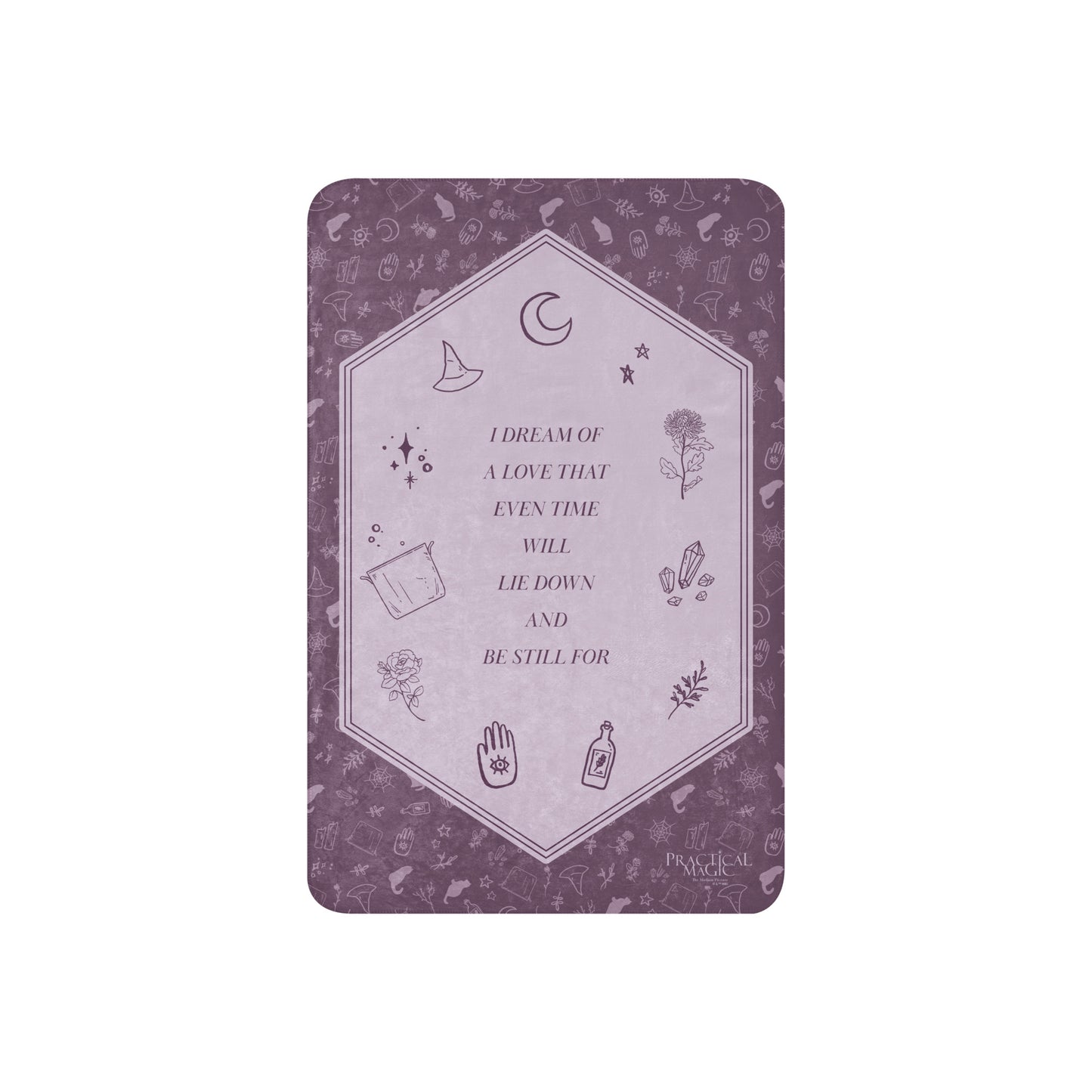 Practical Magic movie inspired blanket folded neatly for gifting.