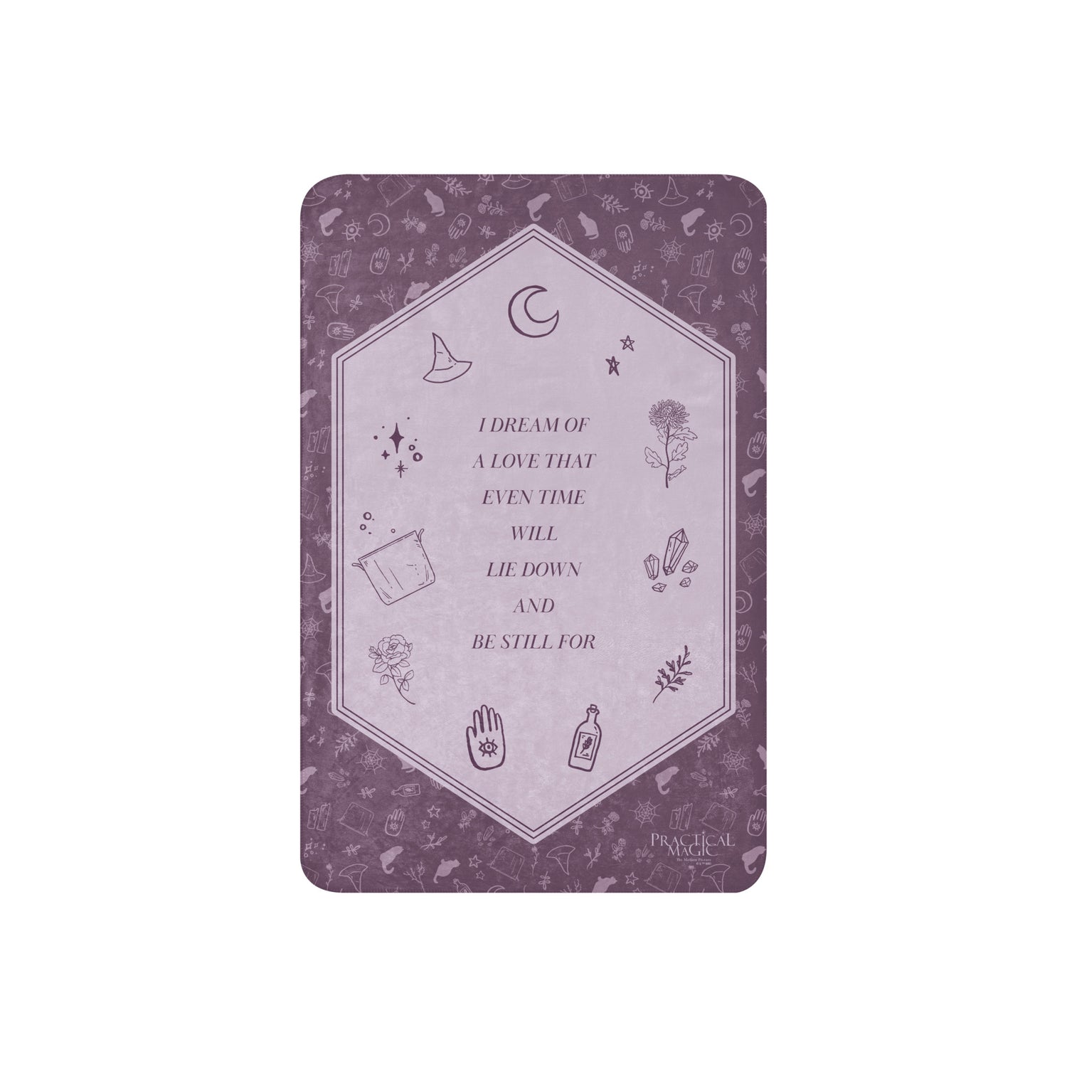 Practical Magic movie inspired blanket folded neatly for gifting.