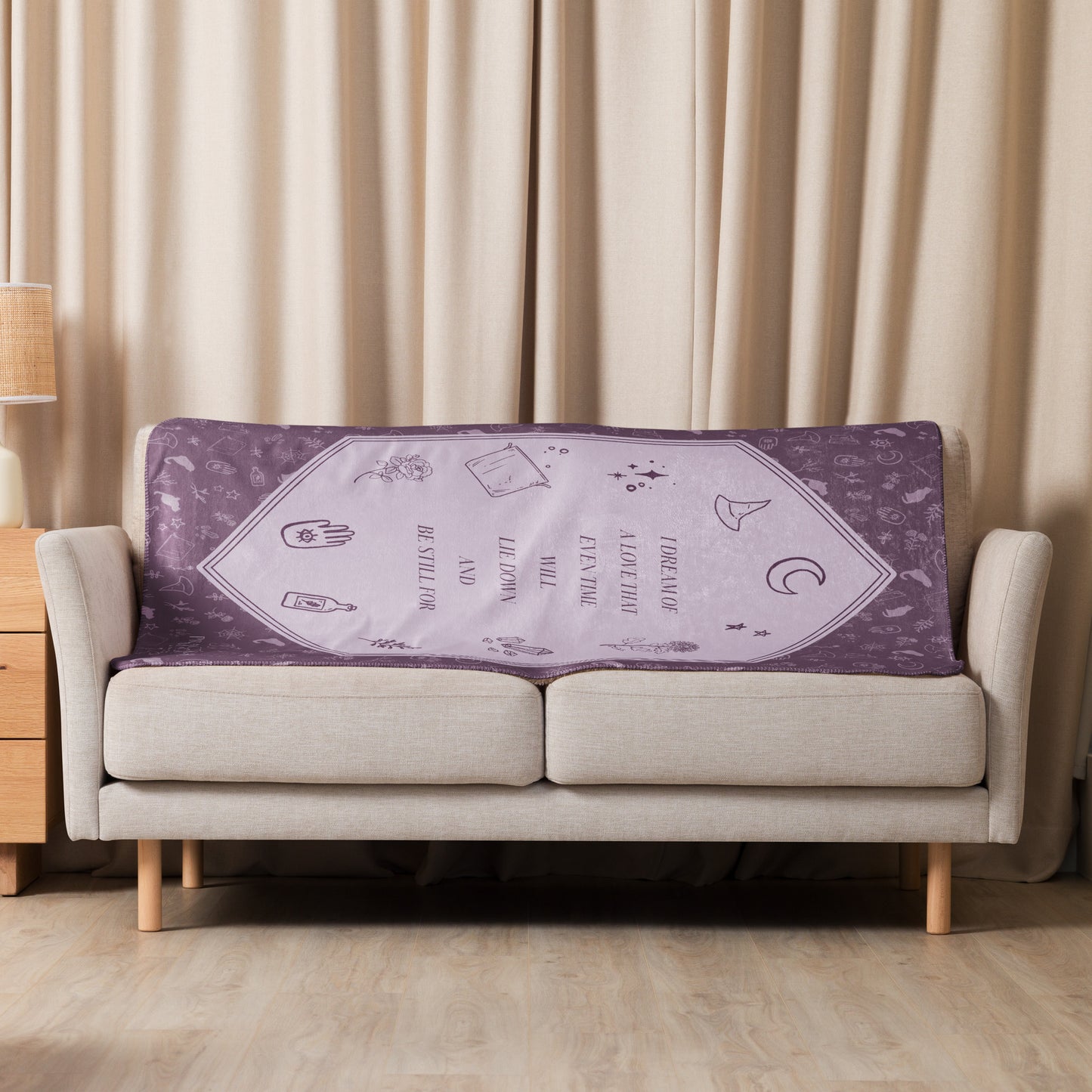 View of the three different sizes available for the A Dream Of Love blanket.