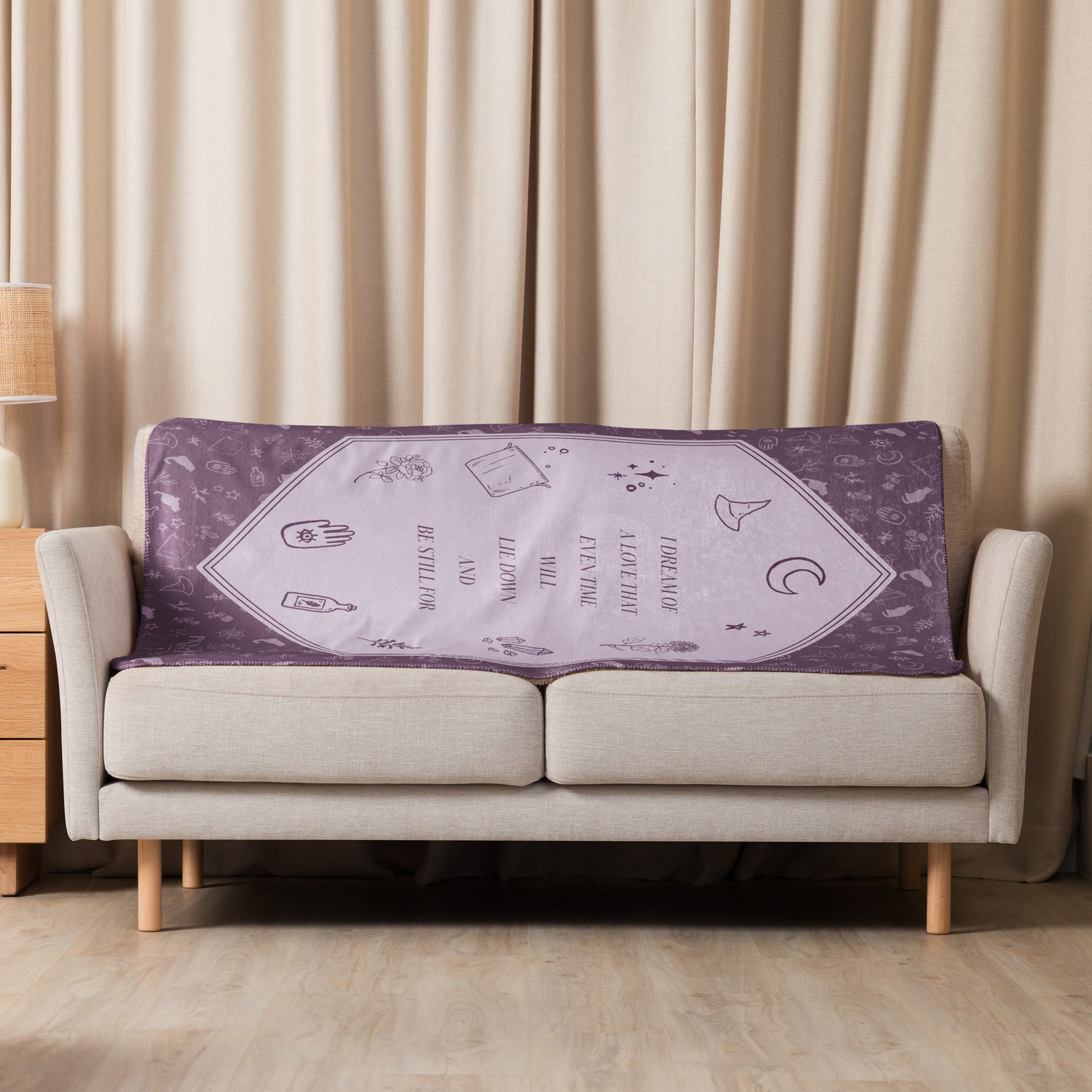 View of the three different sizes available for the A Dream Of Love blanket.