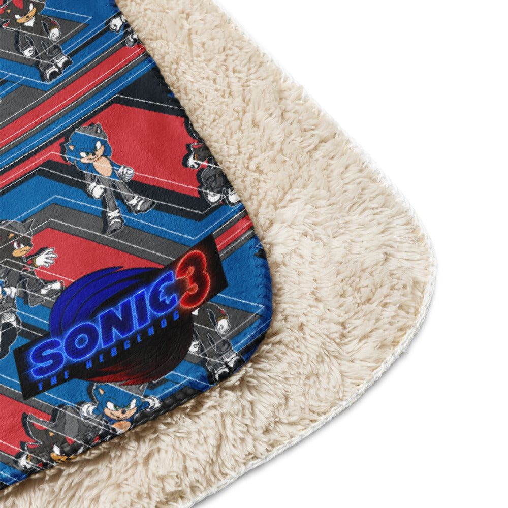 Sonic the Hedgehog 3 Shadow vs Sonic Premium Sherpa Blanket