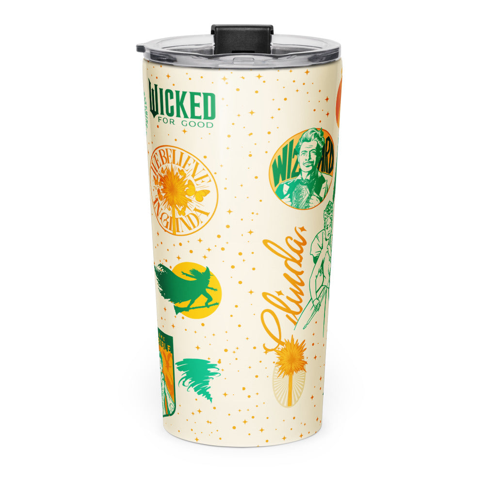 Wicked: For Good Pattern Tapered Stainless Steel Tumbler White