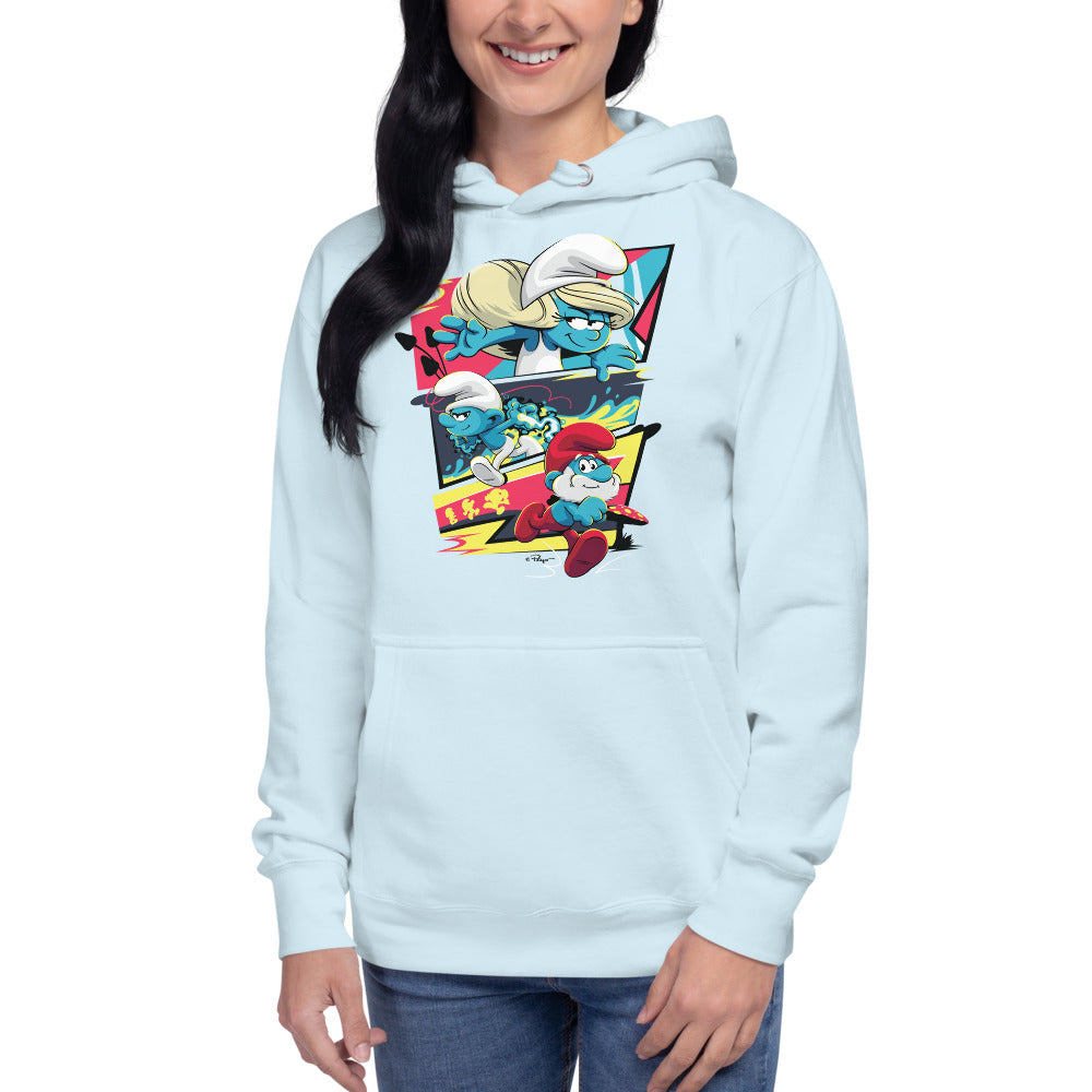 The Smurfs Movie Comic Unisex Premium Hoodie Sky Blue