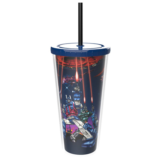 Transformers 40th double wall cup shown from the front view against a neutral background-2